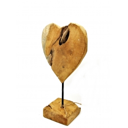 Serce z drewna tekowego 39cm